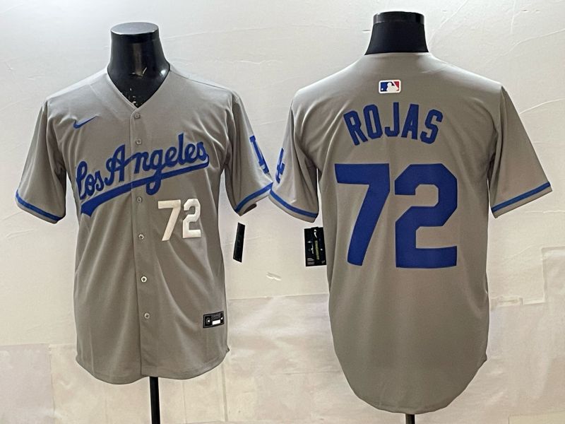 Men 2025 Los Angeles Dodgers #72 Rojas Grey Game Nike MLB Jersey style 003